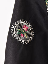 【3色展開】Meridian フラワー刺繍 ラッフルスリーブ 長袖ブラウス