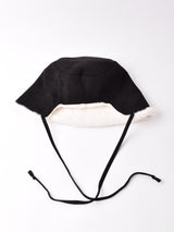 【3色展開】フェイクスエード 紐付きハット