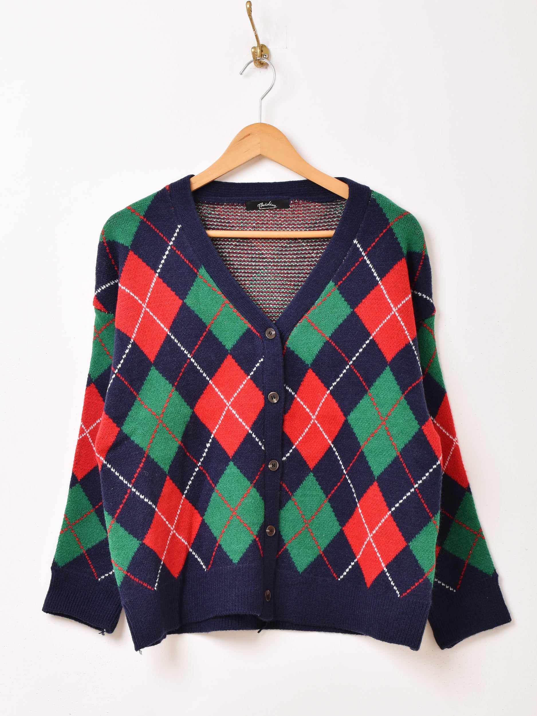2色展開】Meridian アーガイル柄 カーディガン – 古着屋Top of the