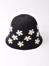 花柄 デイジーモチーフ ニットハット