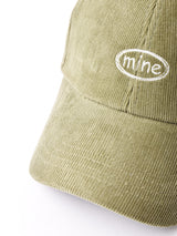 【3色展開】刺繍入り コーデュロイキャップ 「mine」