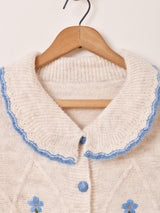 【2色展開】Elcamino フラワー刺繍 カーディガン