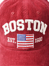 【2色展開】刺繍入り コーデュロイキャップ 「BOSTON」