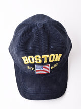 【2色展開】刺繍入り コーデュロイキャップ 「BOSTON」