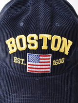 【2色展開】刺繍入り コーデュロイキャップ 「BOSTON」