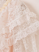 80's Made in USA ”GUNNE SAX” サテン レース ロングドレス