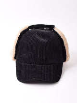 【3色展開】コーデュロイ フェイクファー イヤーマフキャップ
