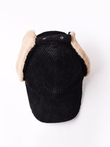 【3色展開】コーデュロイ フェイクファー イヤーマフキャップ