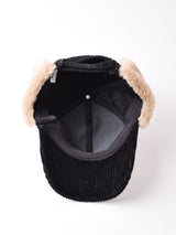 【3色展開】コーデュロイ フェイクファー イヤーマフキャップ