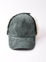 【3色展開】コーデュロイ フェイクファー イヤーマフキャップ