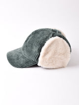 【3色展開】コーデュロイ フェイクファー イヤーマフキャップ