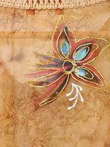 花柄 ボウタイ 半袖ブラウス