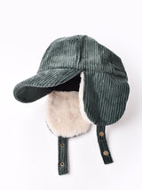 【3色展開】コーデュロイ フェイクファー イヤーマフキャップ