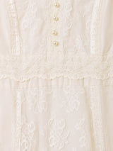 70's Made in USA "GUNNE SAX" 花柄レース ロングドレス