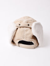 【3色展開】コーデュロイ フェイクファー イヤーマフキャップ