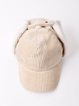 【3色展開】コーデュロイ フェイクファー イヤーマフキャップ