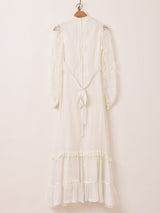 70's Made in USA "GUNNE SAX" 花柄レース ロングドレス