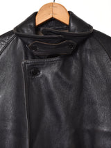 ダブルブレスト レザーコート