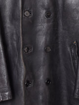 ダブルブレスト レザーコート