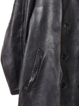 ダブルブレスト レザーコート