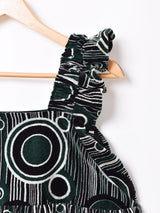 Emerald Motel 総柄 ノースリーブ ベロアドレス