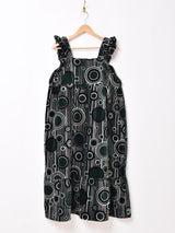 Emerald Motel 総柄 ノースリーブ ベロアドレス