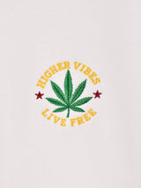 【2色展開】 ワンポイント ロングスリーブTシャツ「HIGHER VIBES」