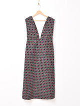 【3色展開】Meridian 花柄 ジャカード織り ノースリーブドレス