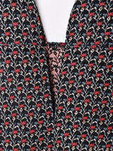 【3色展開】Meridian 花柄 ジャカード織り ノースリーブドレス