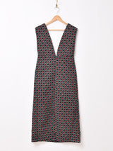 【3色展開】Meridian 花柄 ジャカード織り ノースリーブドレス