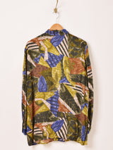 総柄 長袖シャツ