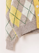 【2色展開】Meridian アーガイルチェック柄 カーディガン