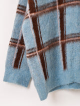 Meridian チェック柄 ビッグセーター