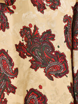 ペイズリー柄 長袖 ボウタイブラウス