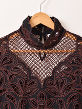 【2色展開】Emerald Motel 刺繍 バルーンスリーブ 半袖ワンピース