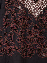 【2色展開】Emerald Motel 刺繍 バルーンスリーブ 半袖ワンピース