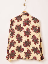 ペイズリー柄 長袖 ボウタイブラウス