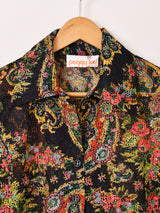 ペイズリー柄 シアーメッシュ 長袖シャツ