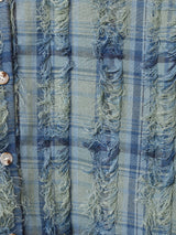 【2色展開】Elcamino チェック柄 フリンジ 長袖シャツ