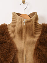 【2色展開】Meridian フェイクファー ニット ブルゾン