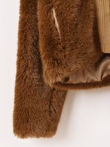 【2色展開】Meridian フェイクファー ニット ブルゾン