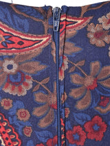 レイヤード風 ペイズリー柄 長袖ワンピース