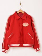 【2色展開】パッチ刺繍 ラインデザイン スタジアムジャケット