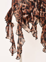 【2色展開】Meridian アニマル柄 ラッフルフリル キャミソール