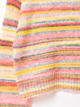 Elcamino マルチボーダー クロップド セーター