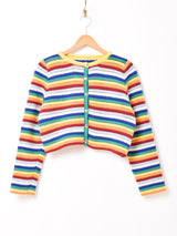 Elcamino レインボーカラー マルチボーダー カーディガン