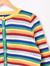 Elcamino レインボーカラー マルチボーダー カーディガン