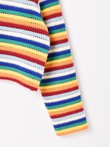 Elcamino レインボーカラー マルチボーダー カーディガン