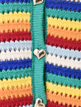 Elcamino レインボーカラー マルチボーダー カーディガン