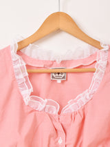 ヨーロッパ製 後染め クロップド チロルブラウス